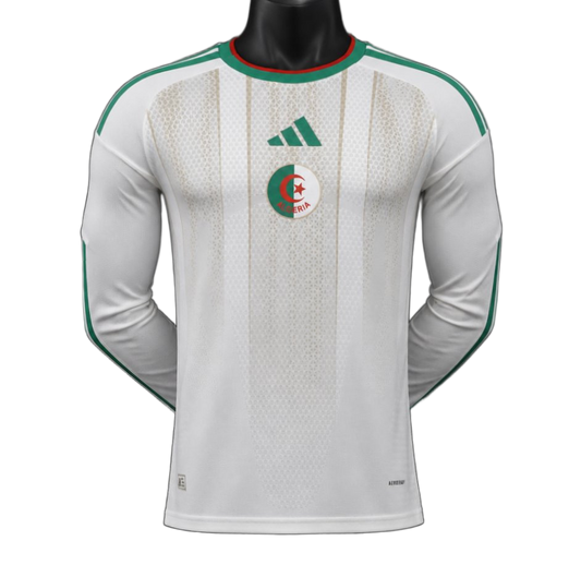 Algeria 2026 Away Jersey – Player Version – Long Sleeve – White