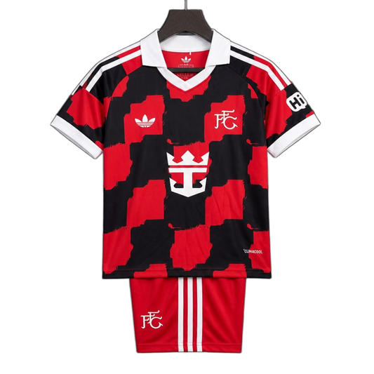 Fulham 2026/27 Away Kit – Kids – Black/Red