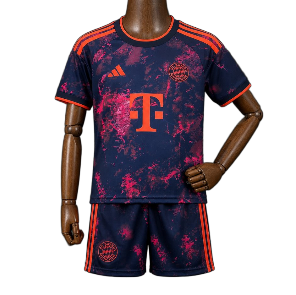Bayern Munich 2026/27 Third Kit – Kids – Blue/Pink – Dark