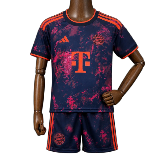 Bayern Munich 2026/27 Third Kit – Kids – Blue/Pink – Dark