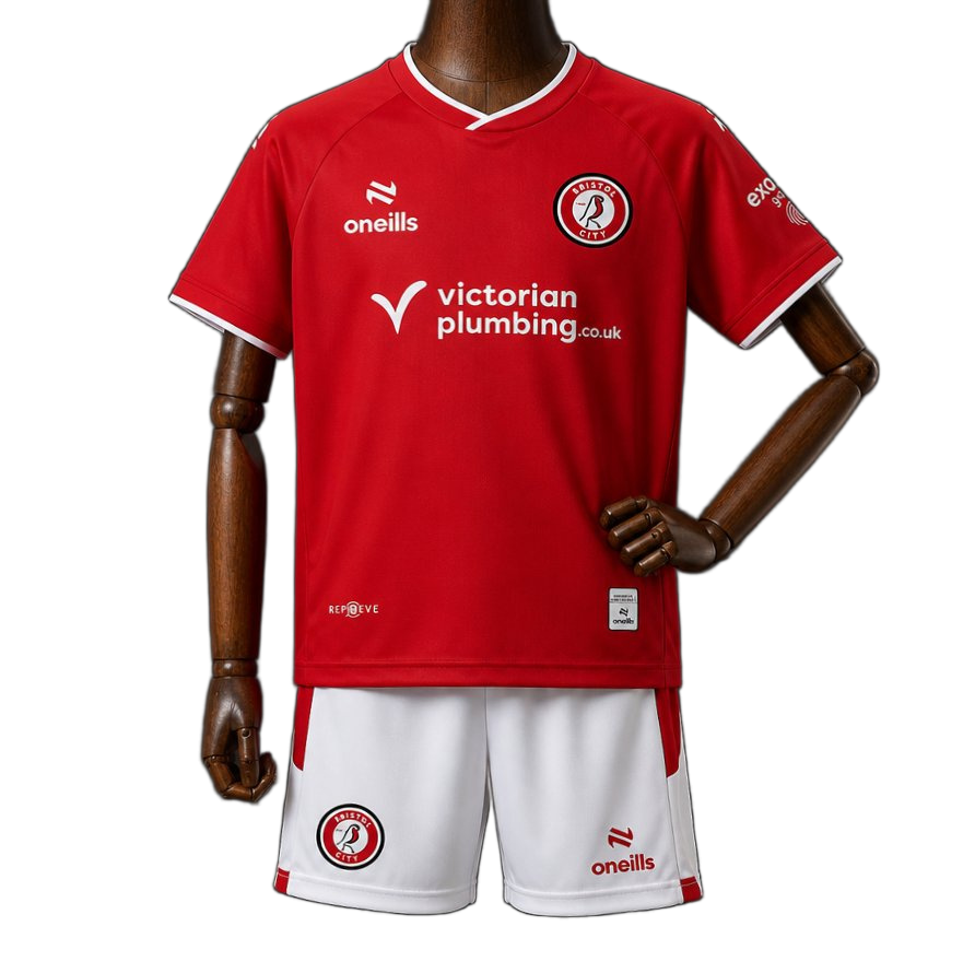Bristol City 2026/27 Home Kit – Kids – Red
