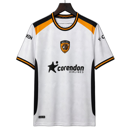 Hull City 2026/27 Away Jersey – White – Black Shoulder Panels