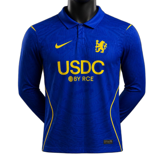Chelsea 2026/27 Home Jersey – Player Version – Long Sleeve – Sponsor