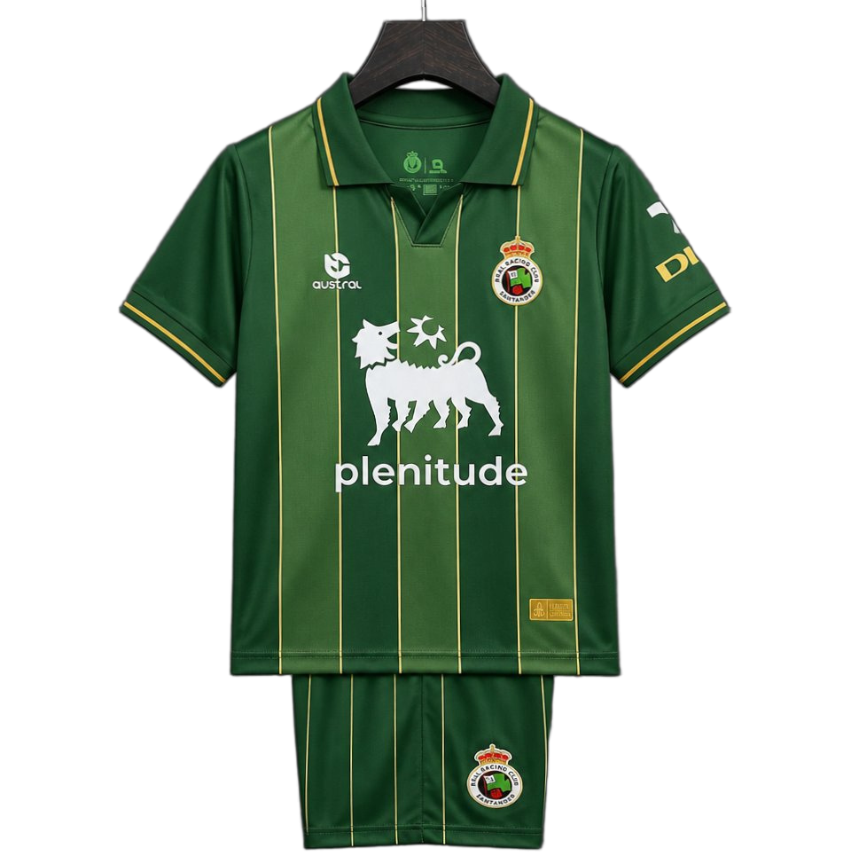 Racing Santander 2026/27 Away Kit – Kids – Green – Dark