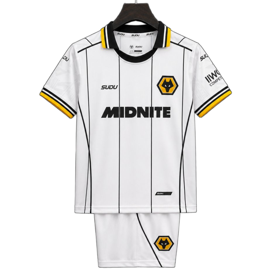 Wolverhampton Wanderers 2026/27 Away Kit – Kids – White – Wolves