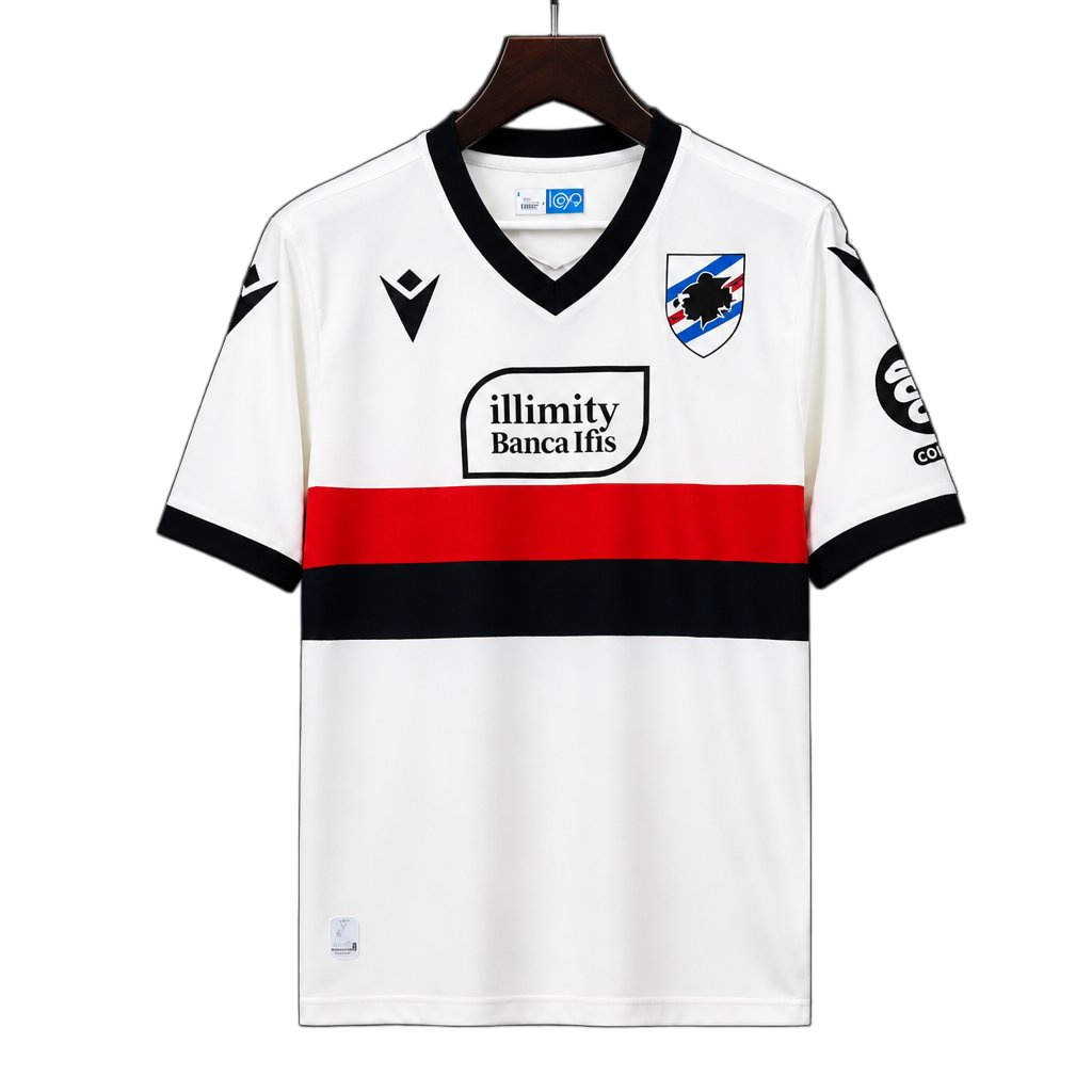 Sampdoria 2026/27 Away Jersey – White – With Sponsor