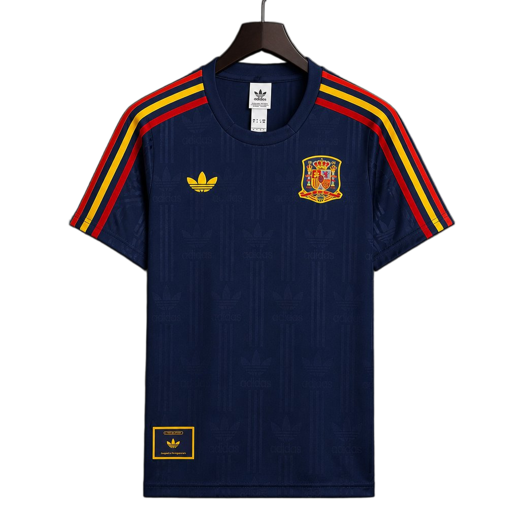 Spain 2026 Away Jersey – Blue/Navy – Vintage Remake