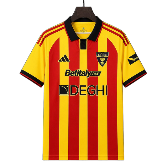 Lecce 2026/27 Home Jersey – Red/Yellow – Stripes