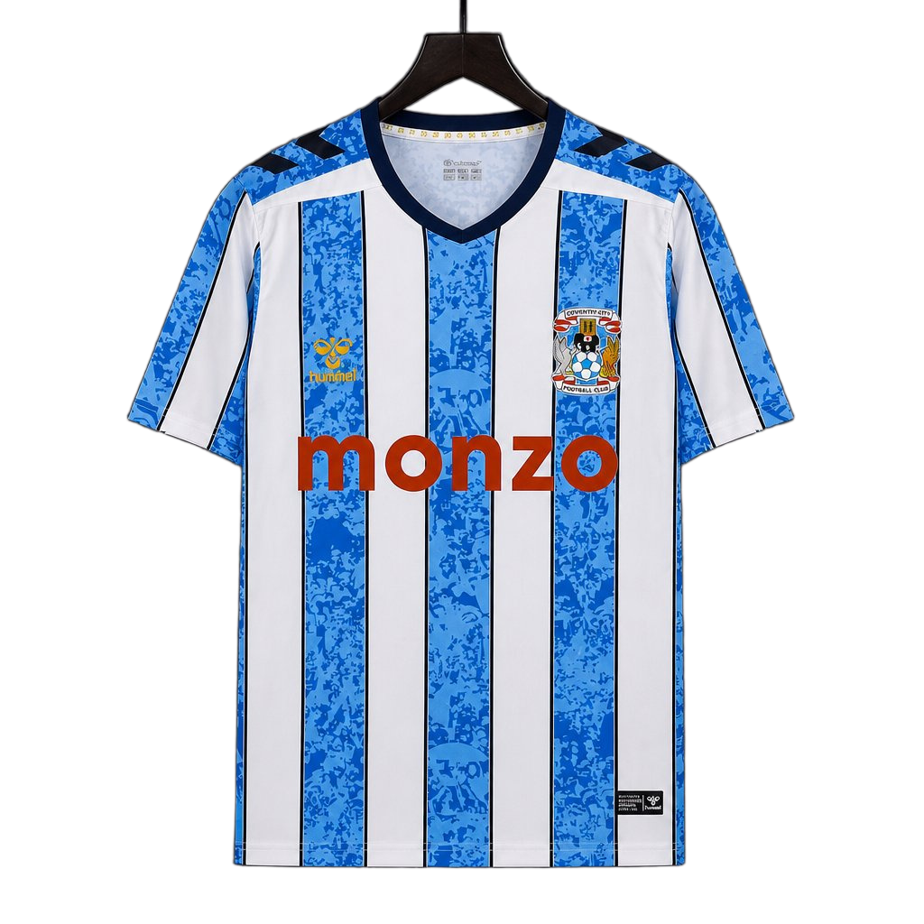 Coventry 2026/27 Home Jersey – White/Blue – Vertical Stripes