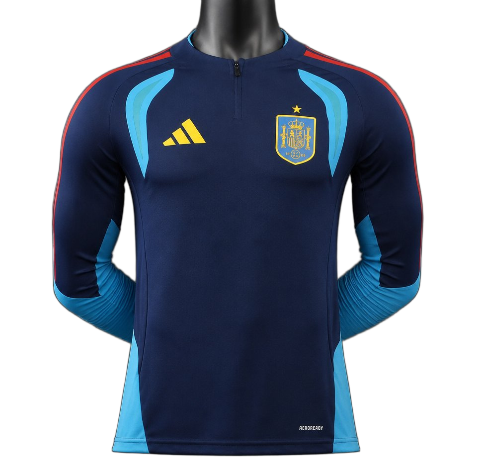 Spain 2026 Away Jersey – Player Version – Long Sleeve – Blue/Navy