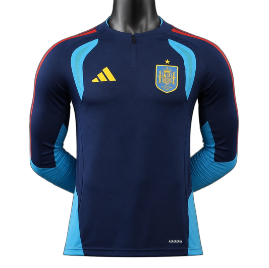 Spain 2026 Away Jersey – Player Version – Long Sleeve – Blue/Navy