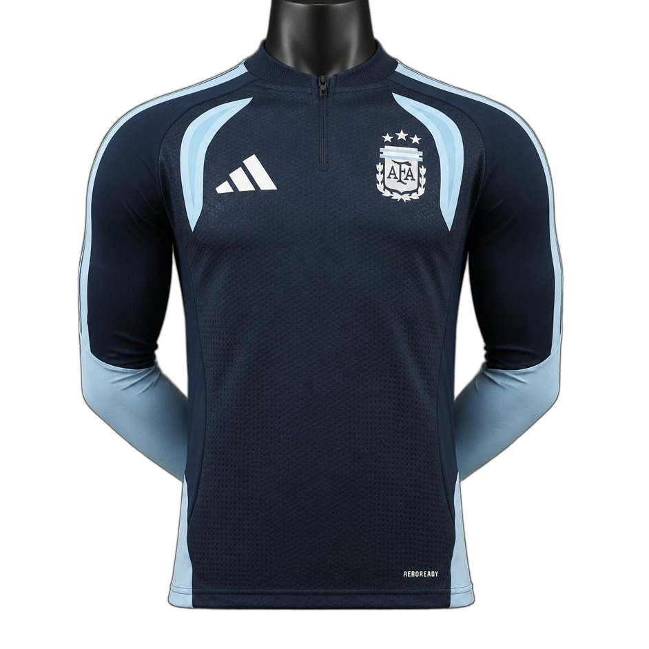 Argentina 2026 Away Jersey – Player Version – Long Sleeve – Blue/Navy
