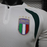 Italy 2026 Away Jersey – Player Version – Long Sleeve – White – Green Sleeves