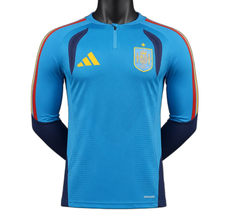 Spain 2026 Home Jersey – Player Version – Long Sleeve – Blue – Light