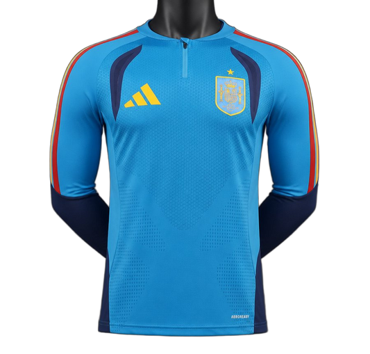 Spain 2026 Home Jersey – Player Version – Long Sleeve – Blue – Light