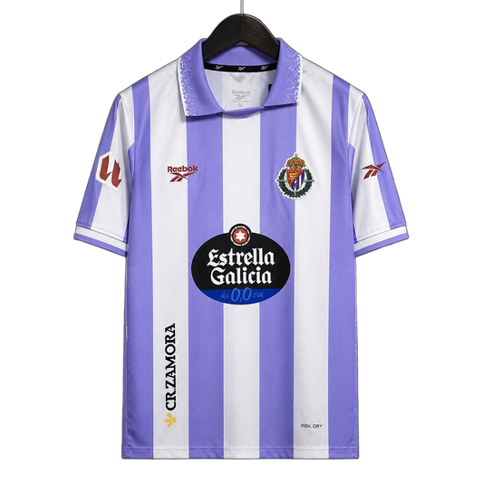 Real Valladolid 2026/27 Home Jersey – White/Purple – Vertical Stripes