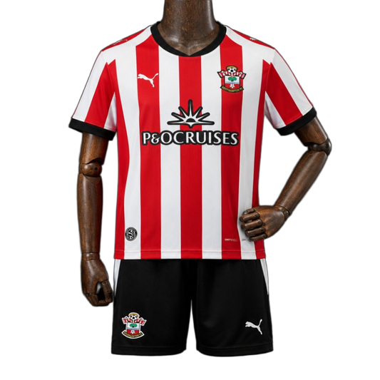 Southampton 2026/27 Home Kit – Kids – White/Red – Vertical Stripes