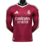 Real Madrid 2026/27 Away Jersey – Player Version – Long Sleeve – Red