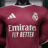 Real Madrid 2026/27 Away Jersey – Player Version – Long Sleeve – Red