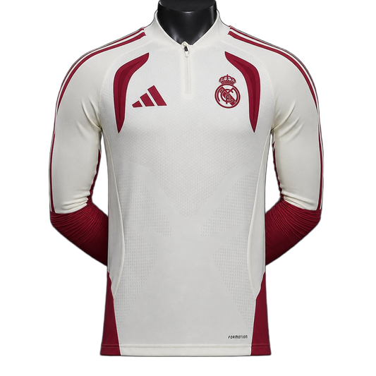 Real Madrid 2026/27 Jersey – Player Version – Long Sleeve – White/Red