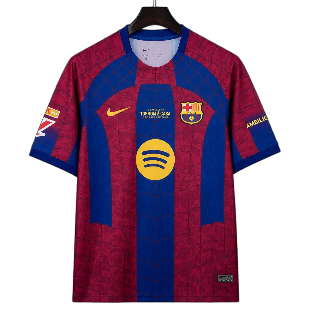 FC Barcelona 2026/27 Home Jersey – Special Edition – Blue – Burgundy Spider Web Pattern
