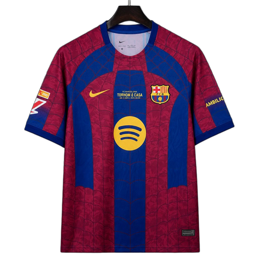 FC Barcelona 2026/27 Home Jersey – Special Edition – Blue – Burgundy Spider Web Pattern