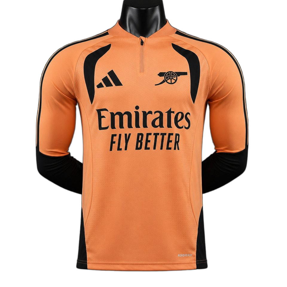 Arsenal 2026/27 Home Jersey – Player Version – Long Sleeve – Orange