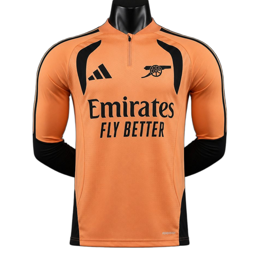 Arsenal 2026/27 Home Jersey – Player Version – Long Sleeve – Orange