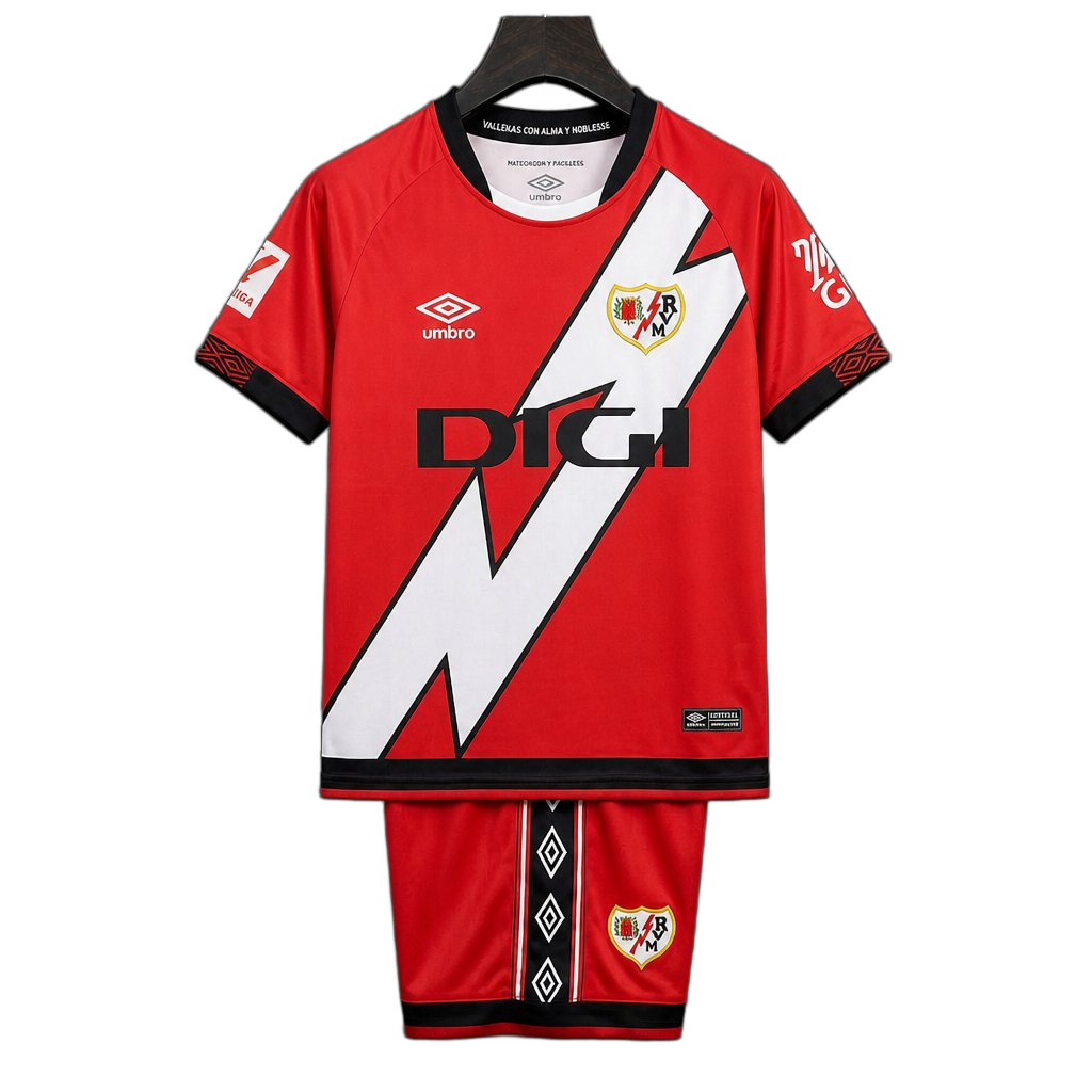 Rayo Vallecano 2026/27 Away Kit – Kids – Red