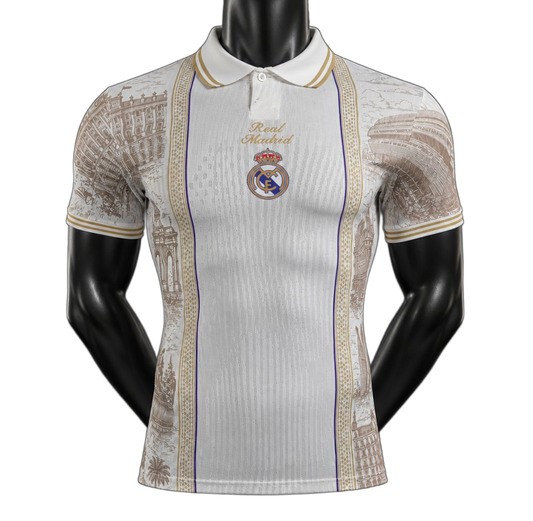 Real Madrid 2026/27 Jersey – Player Version – Special Edition – White/Gold – X Air Dior Polo