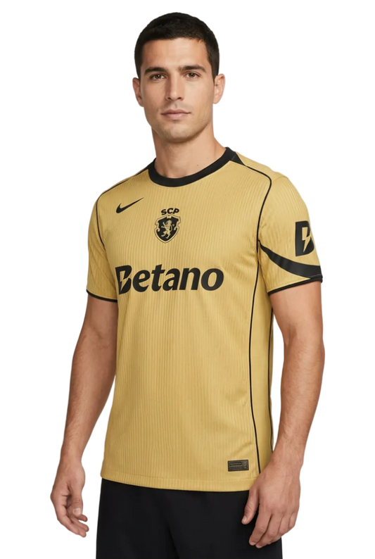 Sporting 2026/27 Away Jersey – Player Version – Gold