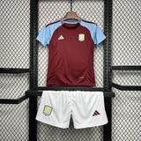 Aston Villa 2024/25 Home Kids Kit Jersey