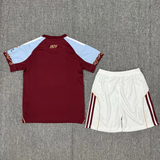 Aston Villa 2025/26 Home Kids Kit Jersey