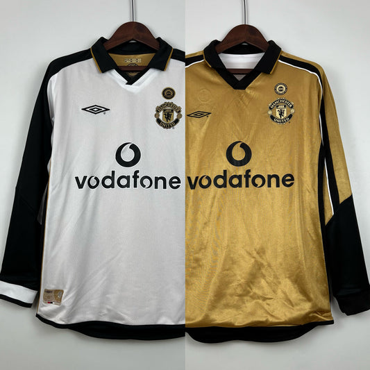 100th Anniversary Manchester United 2001/02 Home Retro Jersey - Long Sleeve