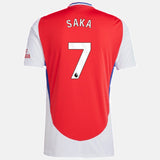 #7 Saka Arsenal 2024/25 Home Jersey - Red and White