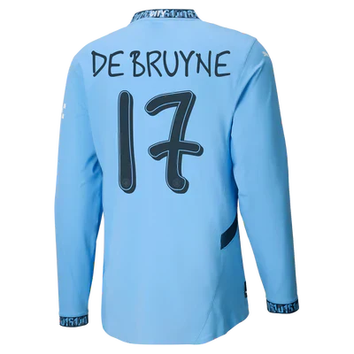 #17 De Bruyne Manchester City 2024/25 Home Jersey Long Sleeve