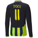 #11 Doku Manchester City 2024/25 Away Jersey Long Sleeve