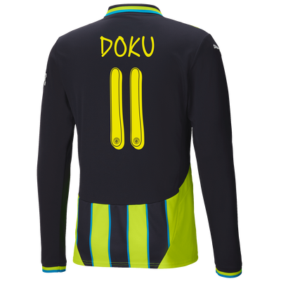 #11 Doku Manchester City 2024/25 Away Jersey Long Sleeve