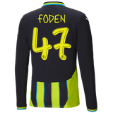 #47 Foden Manchester City 2024/25 Away Jersey Long Sleeve