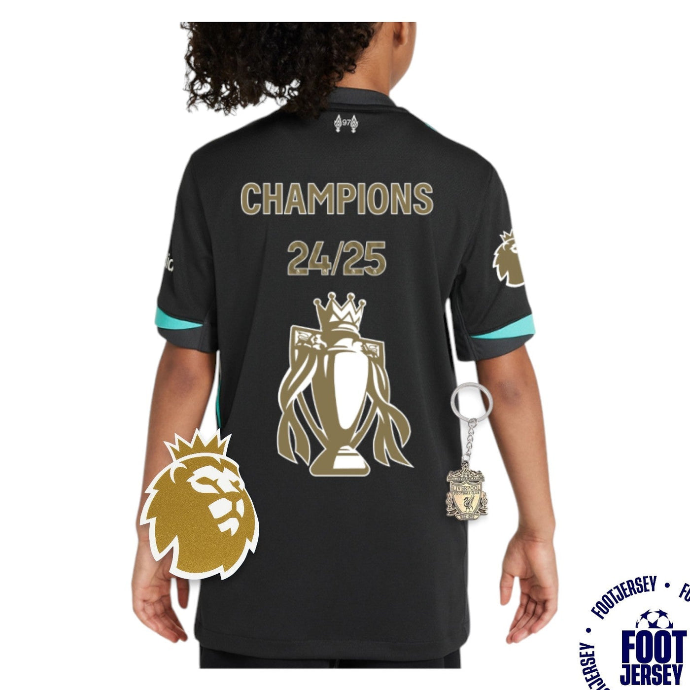Liverpool 2024/25 Away Kids Kit Jersey - CHAMPIONS PL