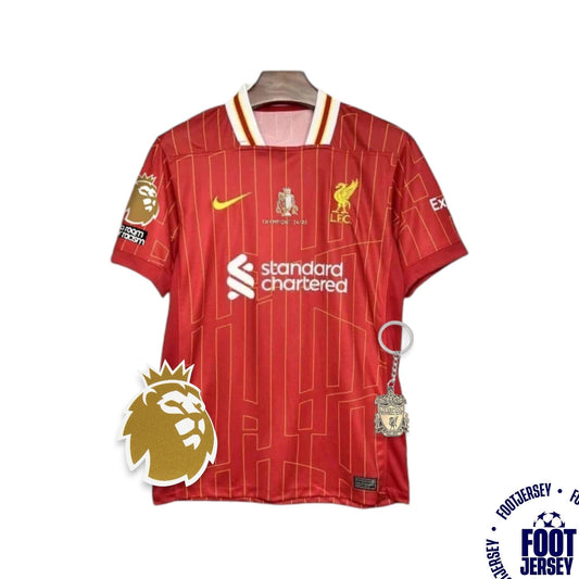 Liverpool 2024/25 Home Jersey - CHAMPIONS 25 & Gold Trophy