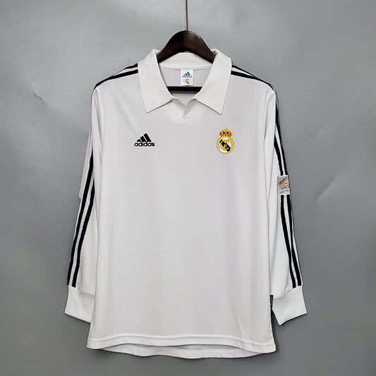 Real Madrid 2002 Home Retro Jersey - Long Sleeve