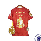 Liverpool 2024/25 Home Jersey - CHAMPIONS 25 & Gold Trophy