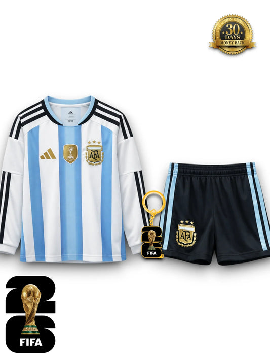 Kids Kit Argentina World Cup 2026 Jersey - Long Sleeve