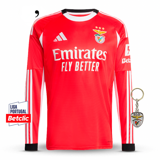 Benfica 2025/26 Home Jersey - Long Sleeve