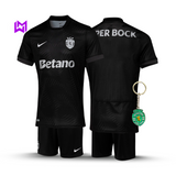 Sporting 2025/26 Away Kids Kit - Black