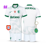 Sporting 2025/26 Away Kids Kit - White
