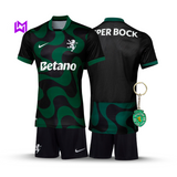 Sporting 2025/26 Away Kids Kit - Black