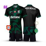 Sporting 2025/26 Away Kids Kit - Black