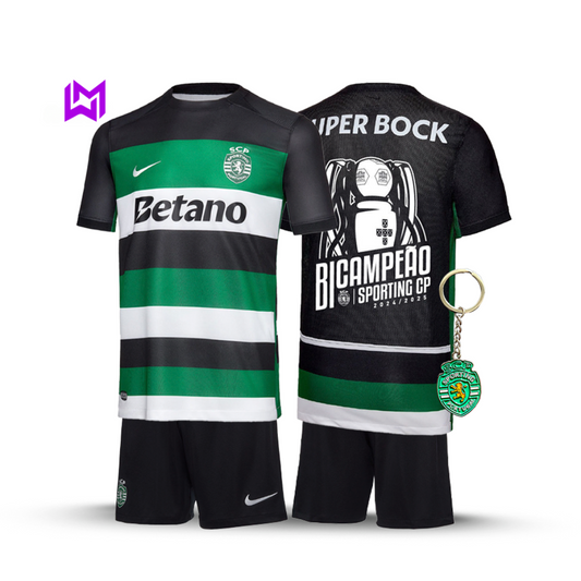 Sporting 2024/25 Home Kids Kit - Back-to-Back Champions